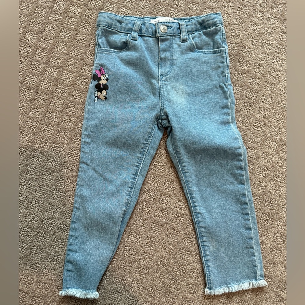 Zara X Mickey & Friends toddler girl jeans 2-3 years Disney